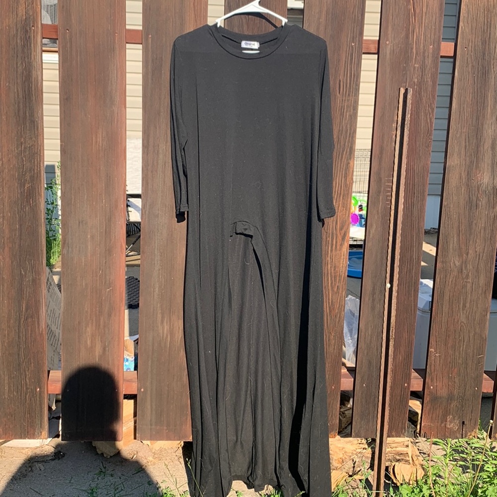 Black top with cut out in front and long back